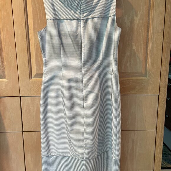 NWT Talbots Light Blue Gingham Silk Duopioni Dress - Picture 2 of 3